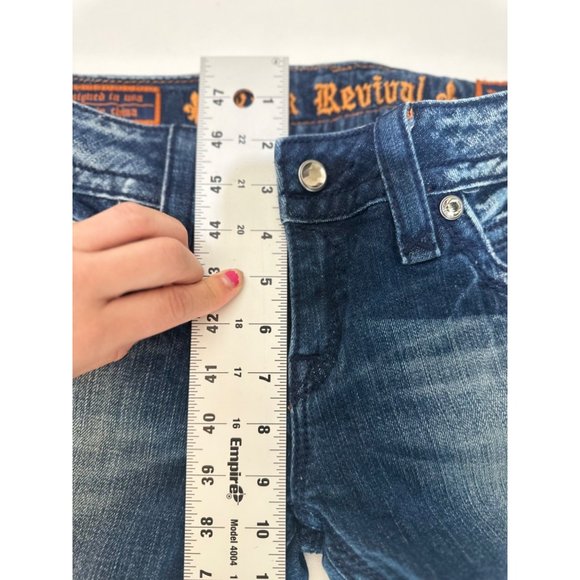 Rock Revival Bootcut Jeans Womens 29 Blue Gwen Boot Embroidered Cowgirl Western - Picture 15 of 16